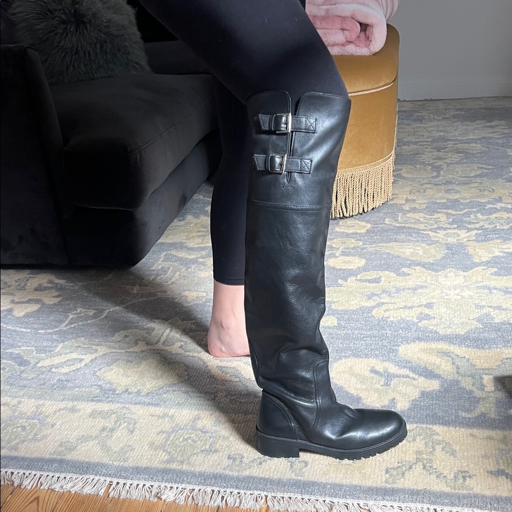 100% leather over the knee boots